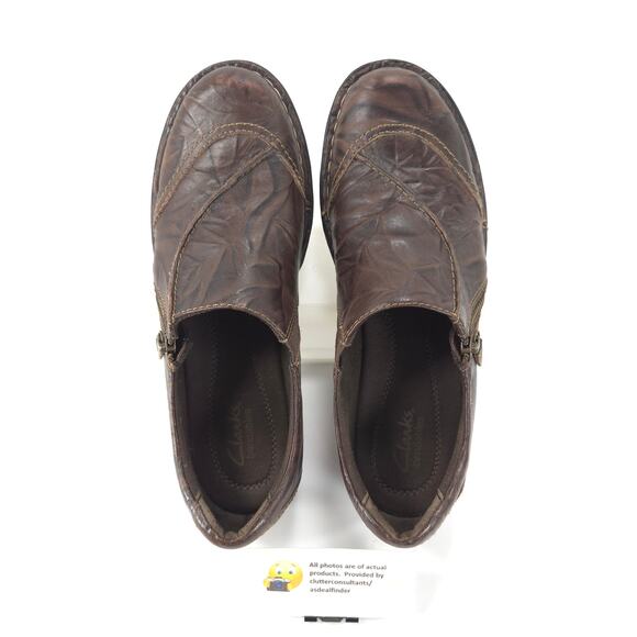 Clarks Bendables Zip Up Casual Leather Shoe Womens Size 9 N 67665 Brown - Picture 6 of 9